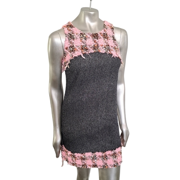 🪻BOGO🪻 Black & Pink Sheath Dress Textured Mixed Fiber - Size Medium NWT - Picture 4 of 11